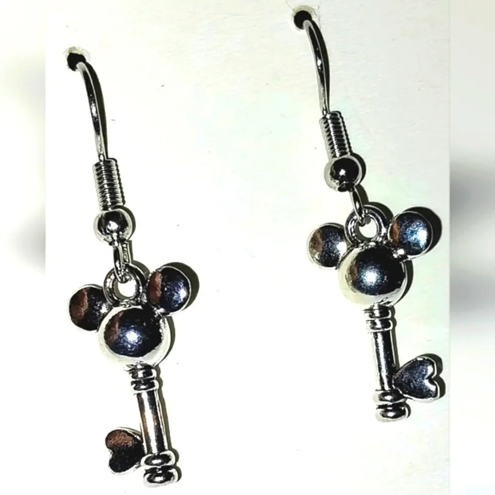 Beautiful Mickey ears with key earrings for kids and women - Picture 2 of 5